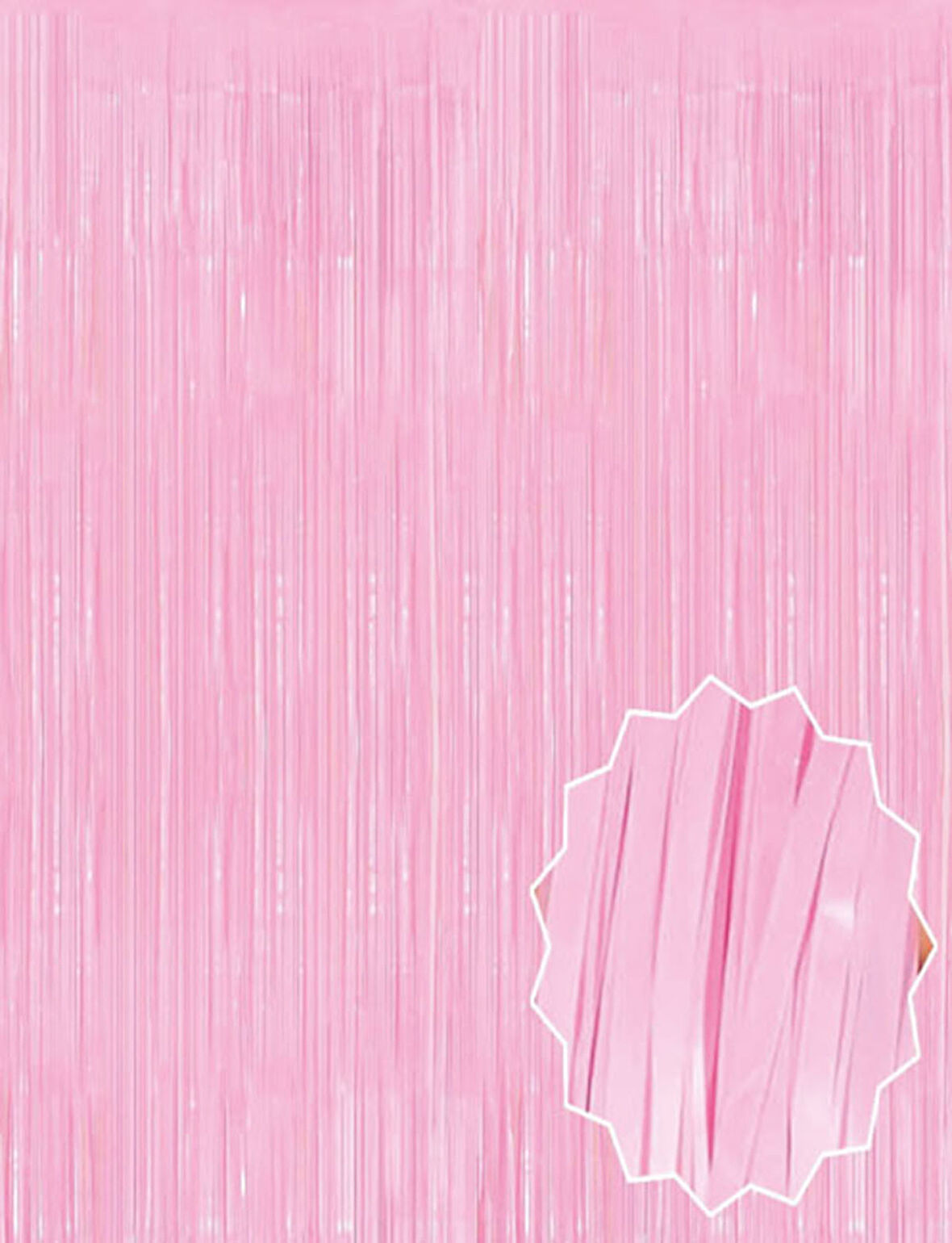 Soft Pembe Püsküllü Kapı Perdesi - Parti, Baby Shower, Cinsiyet Partisi 1x2 m (5250)