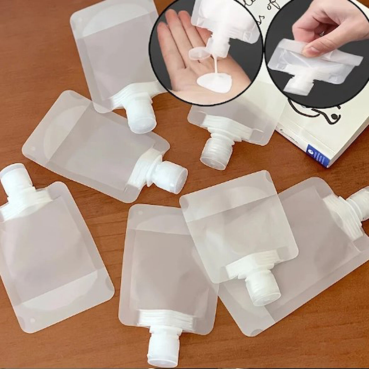 3 Adet 100ml Krem Şampuan Kabı Tekrar Kullanılabilir Set (5250)