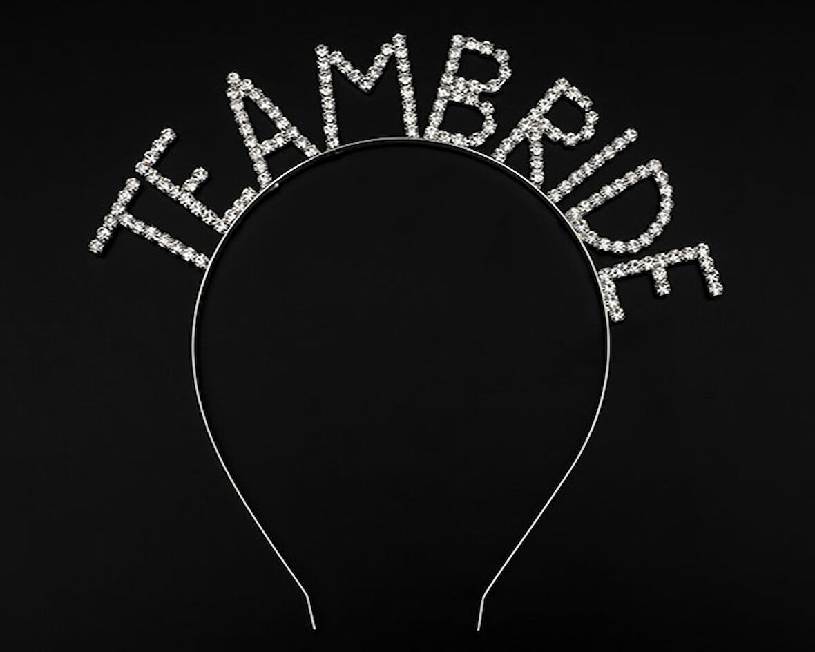 Kristal Taşlı Gümüş Renk Team Bride Gelin Tacı (5250)