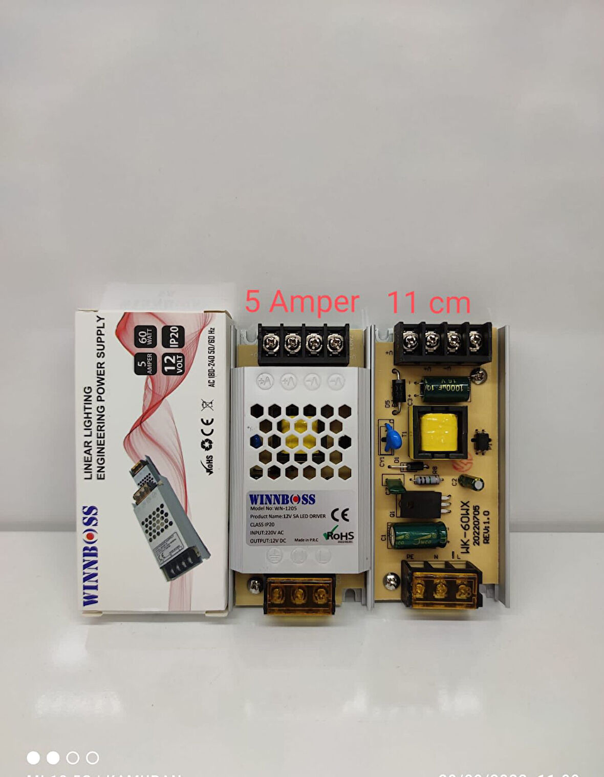 12V-5A-60W-IP20 ULTRA SLİM TRAFO (5250)