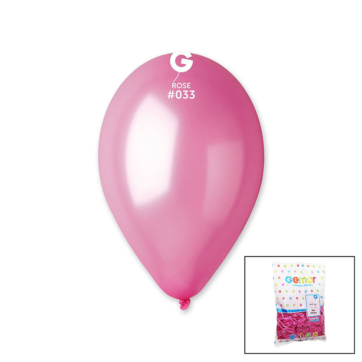 GM-110-33 METALİK - PEMBE BALON 11&apos;&apos; - 28CM - 100 PARÇA (5250)