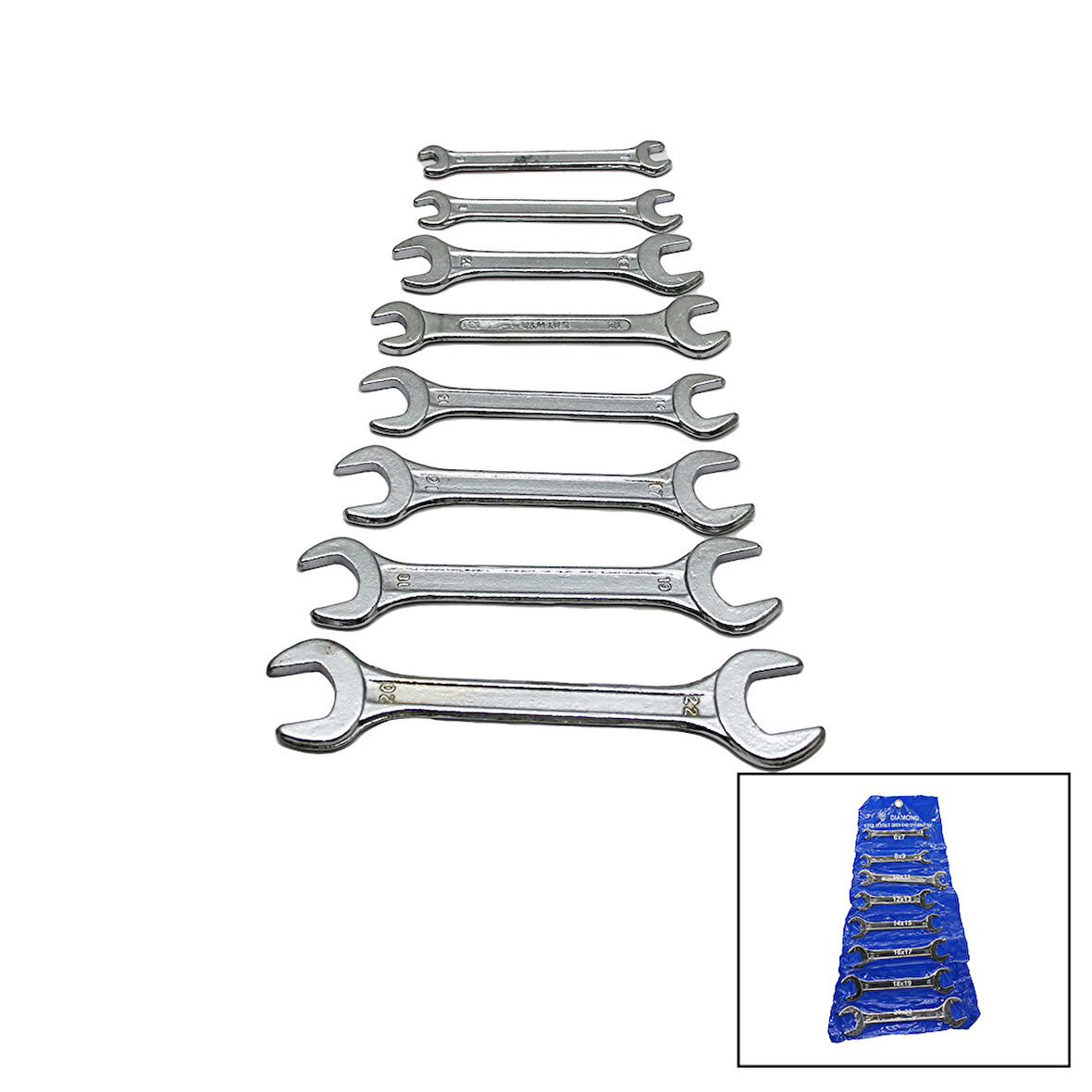 8 PARÇA  AĞZI AÇIK 6-22MM ANAHTAR TAKIMI (5250)