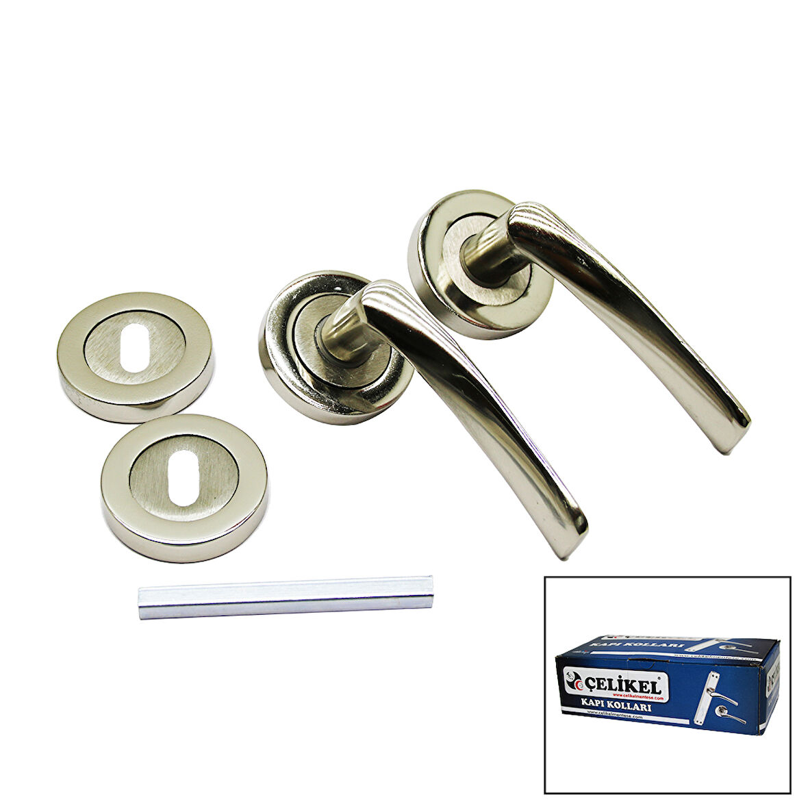 ÇELİKEL-07 AMERİKAN ODA KAPI KOLU NİKEL SATEN (5250)