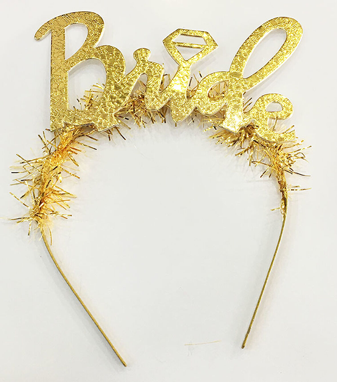 Altın Renk Bekarlığa Veda İtalik Yazı Alyanslı Bride Taç (5250)