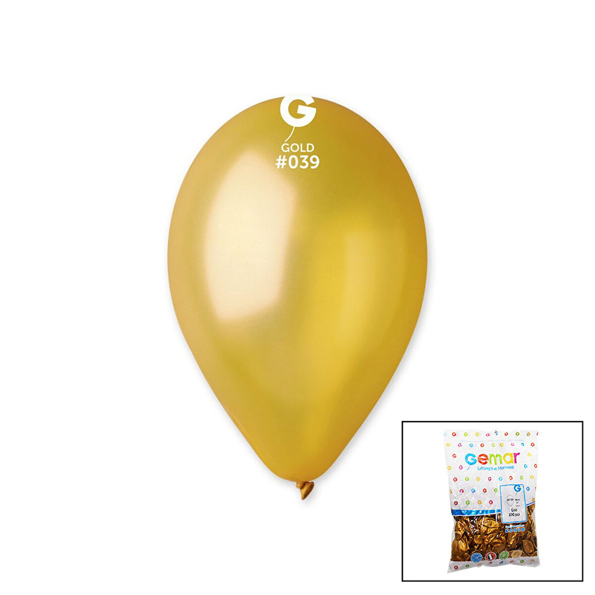 GM-110-39 METALİK - ALTIN BALON 11&apos;&apos; - 28CM - 100 PARÇA (5250)