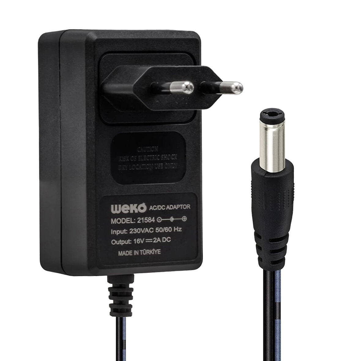 16 VOLT - 2 AMPER 5.5*2.5 UÇLU YERLİ ÜRETİM POWER JACKLI SANTRAL ADAPTÖRÜ (4172)