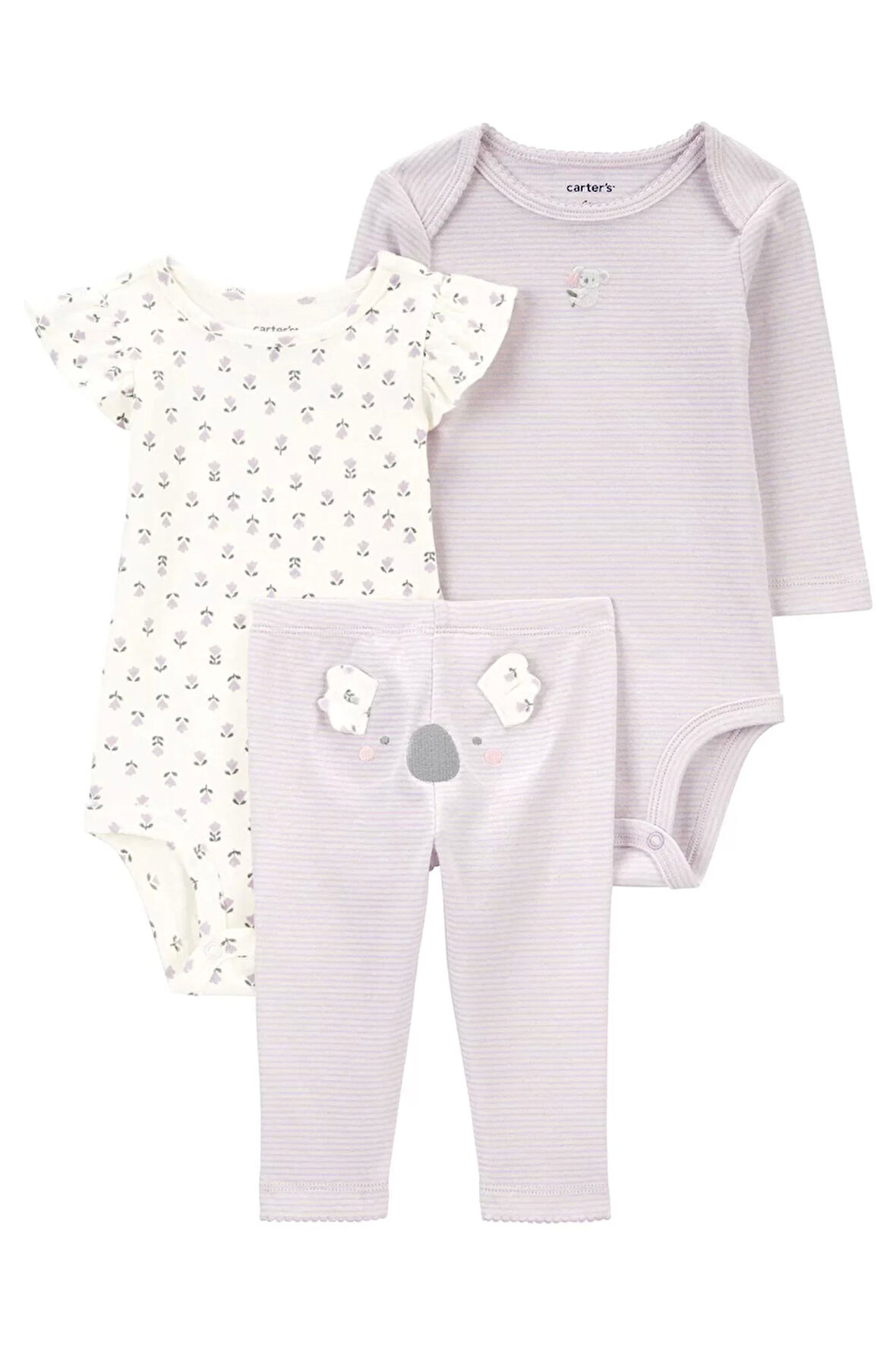 Kız Bebek Body Pantolon Set 3'lü Paket  Renkli