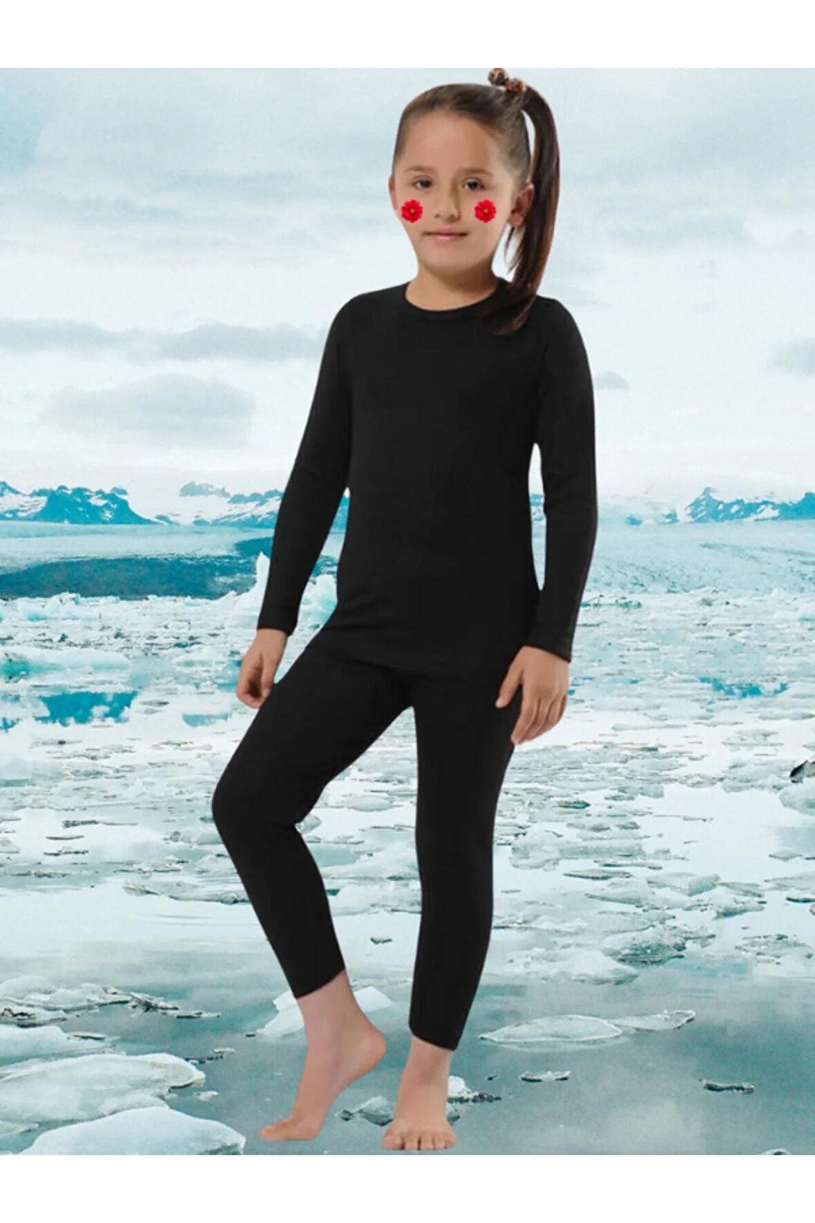 Kız Çocuk Termal Alt-Üst Set Takım Siyah