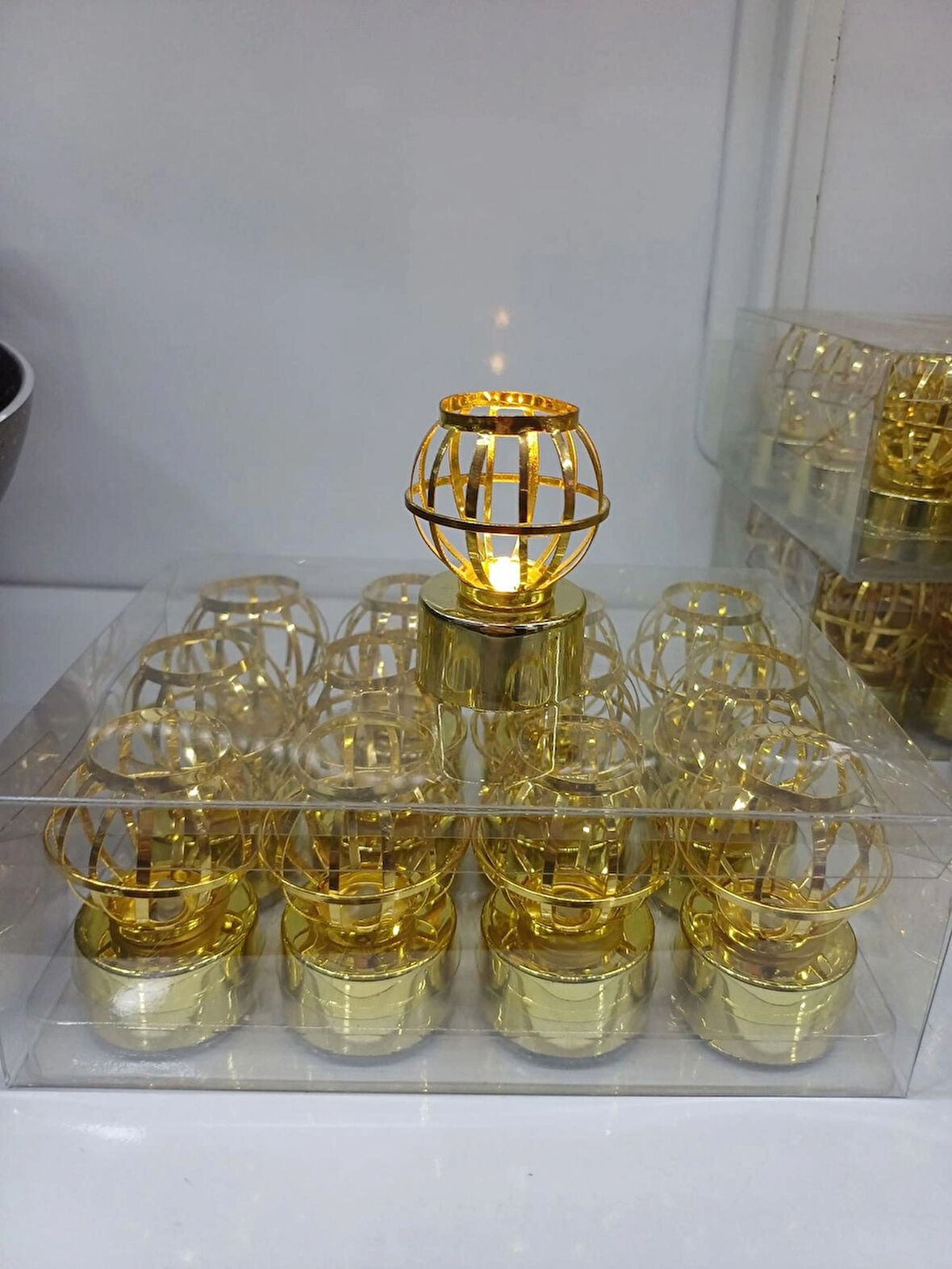 METALİK LED MUM 12 ADET (ALTIN RENGİ