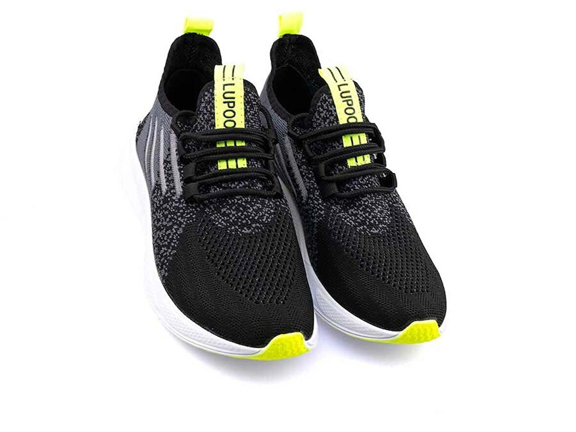 LUPOON 507 Triko Aqua Erkek Anorak Sneaker Spor Ayakkabı SİYAH_FISTIK SARI