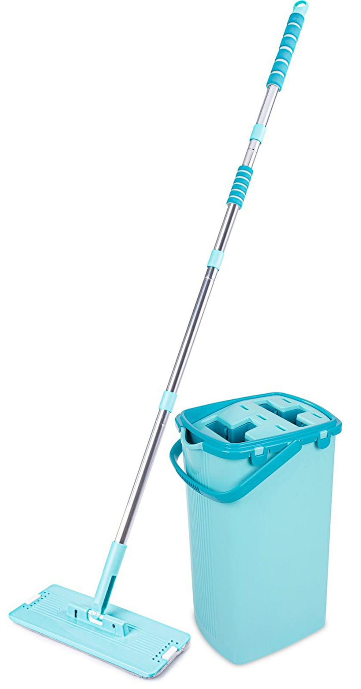 Omnipazar FLR-F0394 Sihirli Slim Tablet Mop Temizlik Kovası  Turkuaz