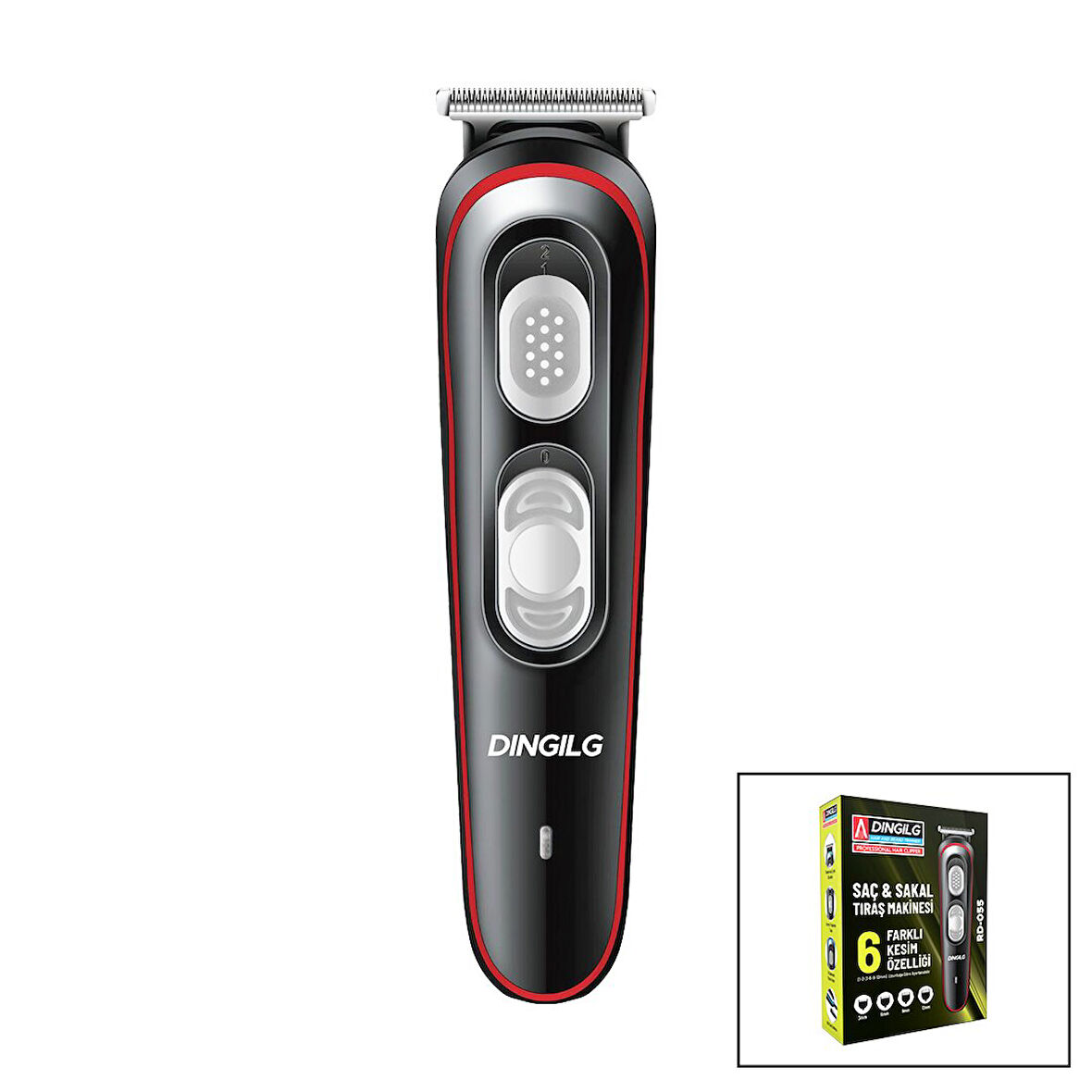 SAÇ - SAKAL KESME TRAŞ MAKİNESİ  6 FARKLI KESİM   USB ŞARJLI   2 KADEME BIÇAK AYARI RD-055 (5256)