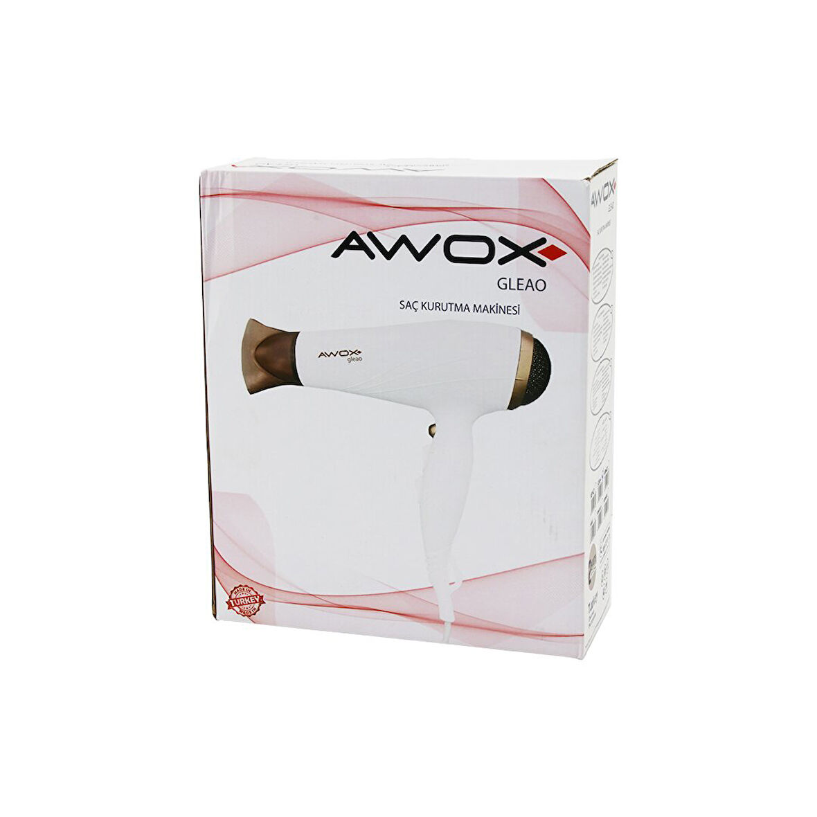AWOX GLEAO  SİYAH  SAÇ KURUTMA - FÖN MAKİNESİ  SOĞUK ÜFLEME   2 KADEME FAN - 3 KADEME SICAKLIK   1700-2000W (5256)
