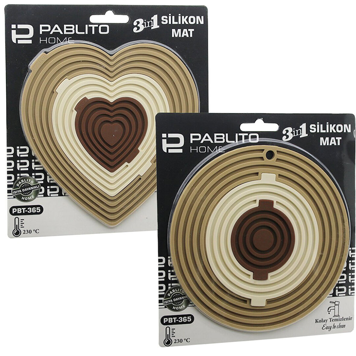 3İN1 BÜTÜN - AYRI KULLAN SİLİKON MAT- NİHALE KALPLİ=7.5-13-19CMYUVARLAK=7-12.5-20CM (5256)