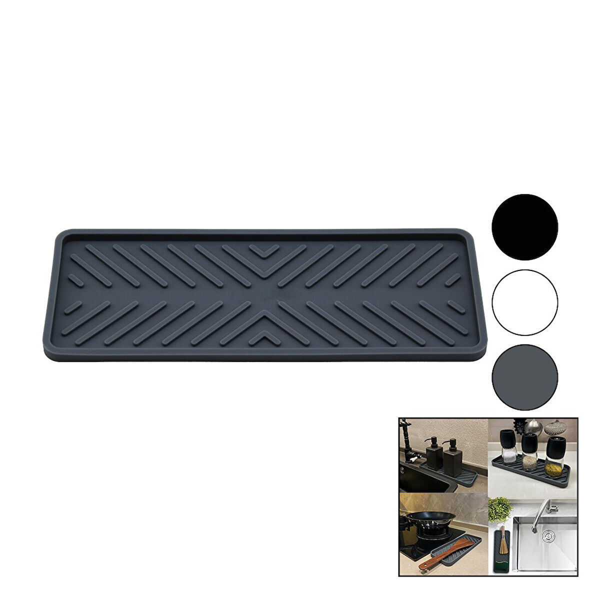 ORGANİZER - SİLİKON MUTFAK LAVABO DÜZENLEYİCİ RENKLİ MAT 22.5 X 9CM BRKT-178617 (5256)