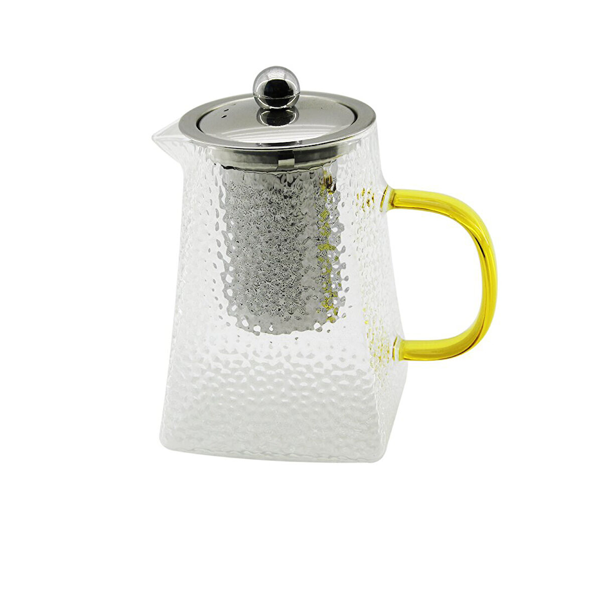 KARE KABARTMALI - BOROSİLİKAT  CAM DEMLİK 550ML (5256)