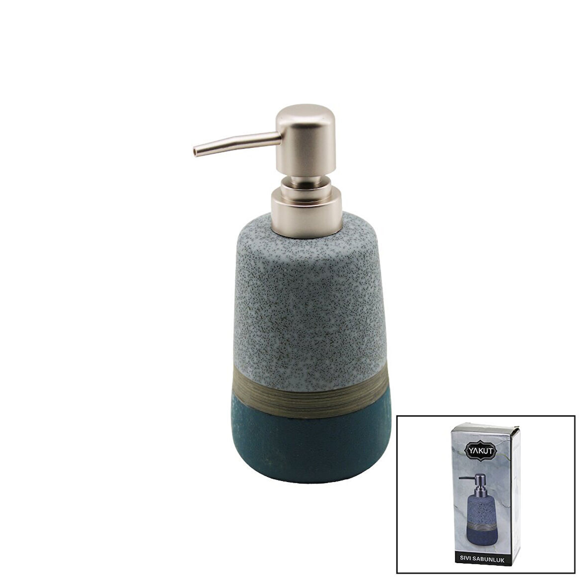 OKYANUS MAVİ - GRİ - KAHVE - MAT DESEN SERAMİK SIVI SABUNLUK (5256)