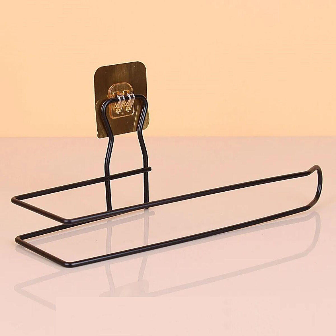 Kendiliğinden Yapışkanlı Krom Paslanmaz Metal Havlu Kağıtlık Aparatı (5256)