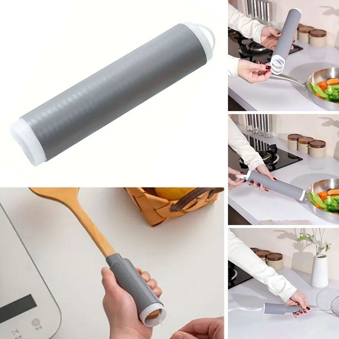 Isıya Dayanıklı Silikon Kauçuk Tencere,Kapı Tutma Kılıfı Kendinden Küçülen,Her Sapa Uyumlu Tava Kulp Yalıtımı 12-15 cm (5256)