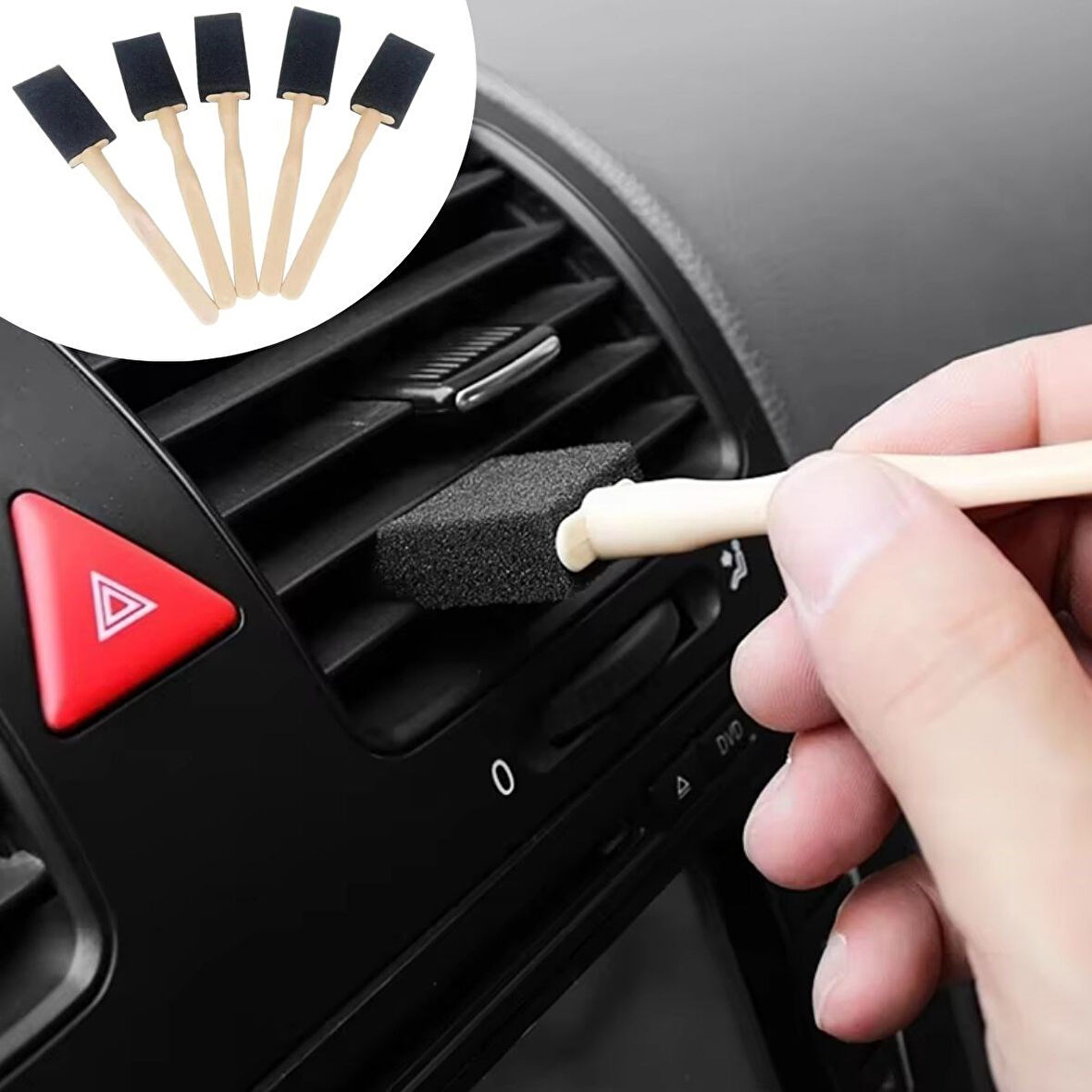 5&apos;li Araba Havalandırma Temizleme Fırçaları Klima Çıkışları,Toz Alma&Otomobil İçi Detaylı Mini Temizlik Aparatları (5256)