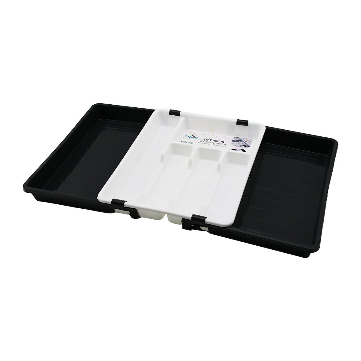 KAYAR KAŞIKLIK İKİ TARAFLI ÇİFT AÇILIR AYARLANABİLİR ÇEKMECE İÇİ 36X69CM (5256)