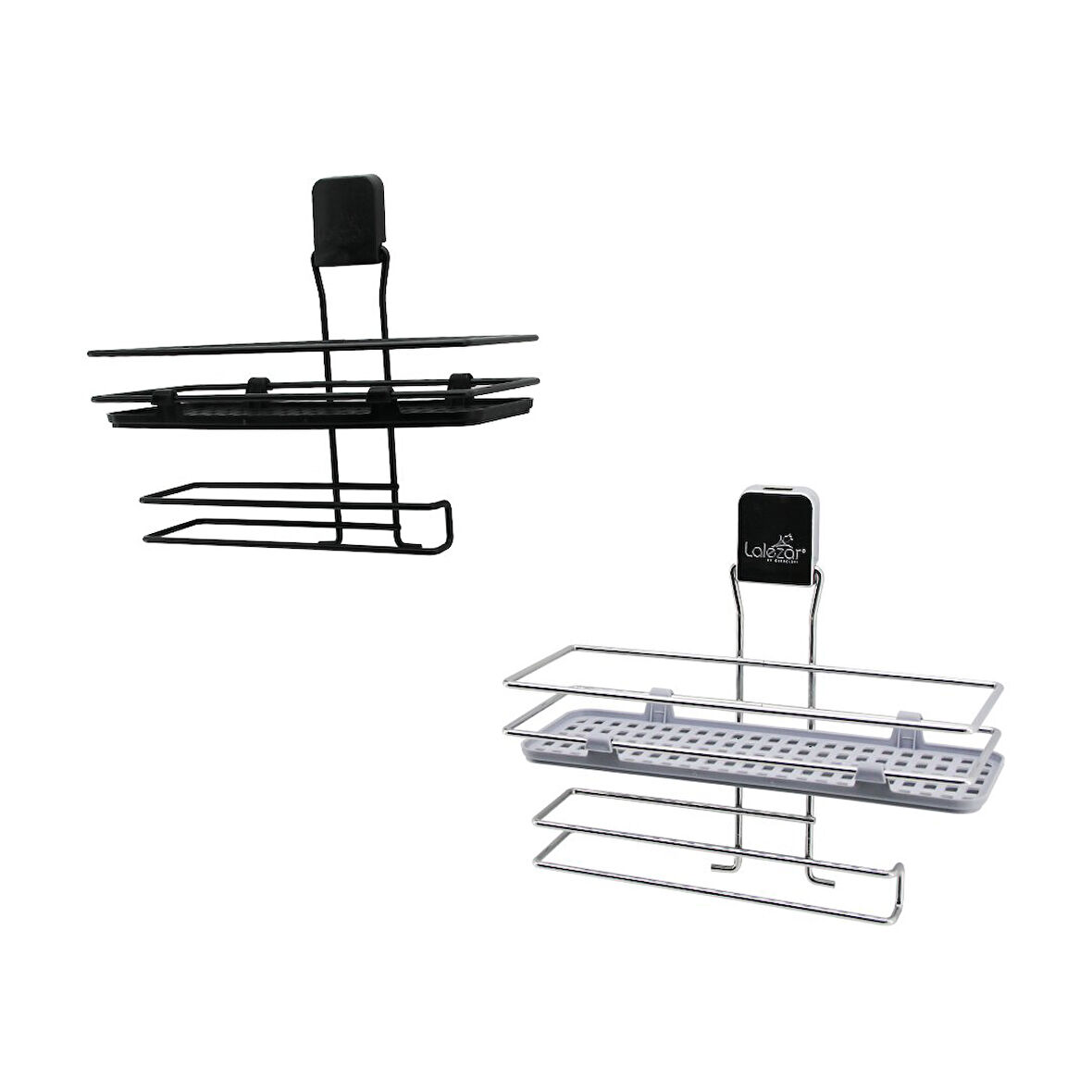 METAL MİX : SİYAH - KROM ROZA RAFLI KAĞIT HAVLULUK YAPIŞKANLI MONTAJ - PLS RAF (5256)