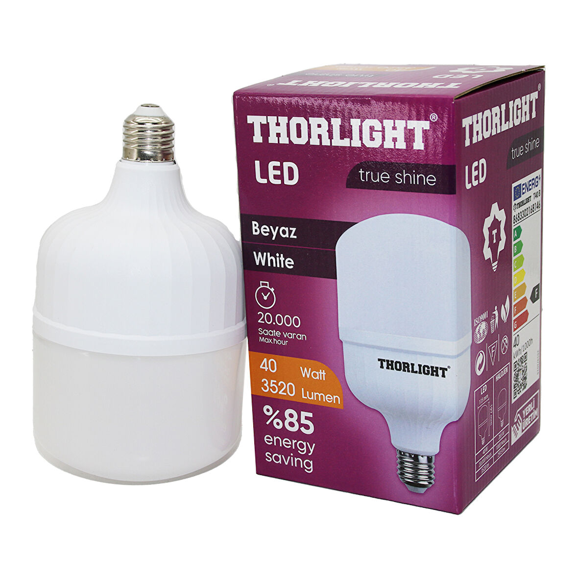 THORLIGHT 40W E27 TORCH T-SHAPE BEYAZ LED AMPUL T-40B (5256)