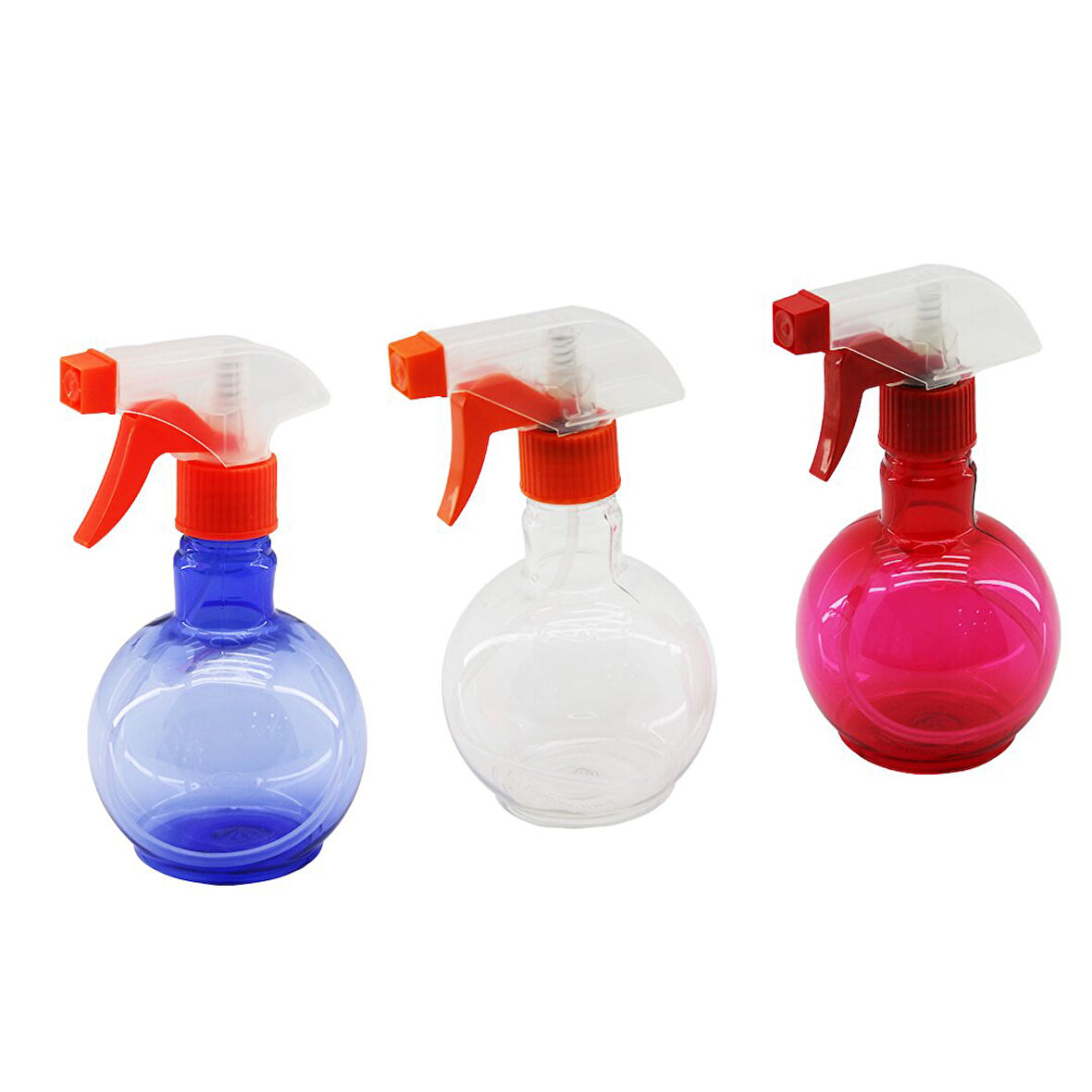 350ML RENKLİ ŞEFFAF TOMBUL - PLASTİK BOŞ SPREY PÜSKÜRTÜCÜ ŞİŞE (5256)