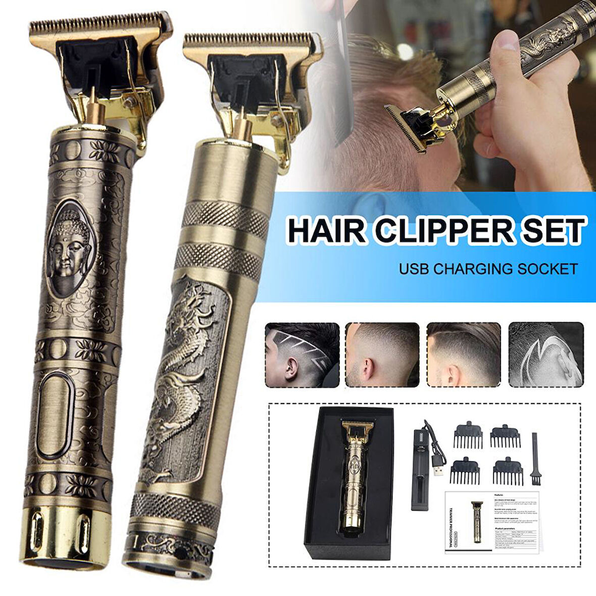 Profesyonel Şarjlı Saç Ve Sakal Tıraş Makinesi (5256)