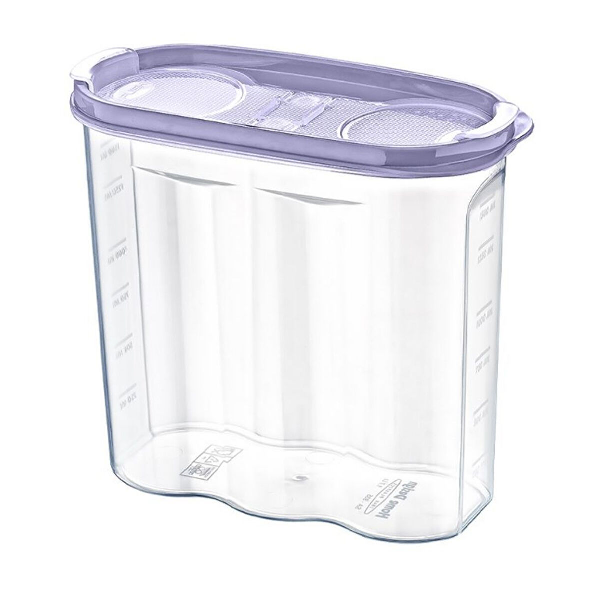 2 Kapaklı Ölçekli Erzak Kuru Gıda Saklama Kutusu Kabı - 1,7 Litre - SA935 (5256)