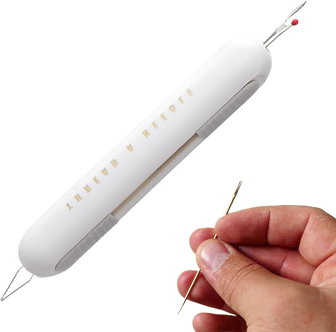 Çift Başlı Otomatik İplik Geçirici - Dikiş Sökücü - İkisi bir arada yaylı sistem