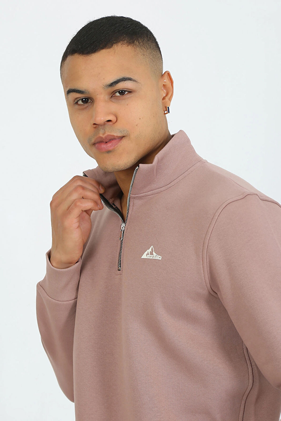 5259-2 Premium Kalite Üç Iplik Yarım Fermuarlı Relax Fit Sweatshırt