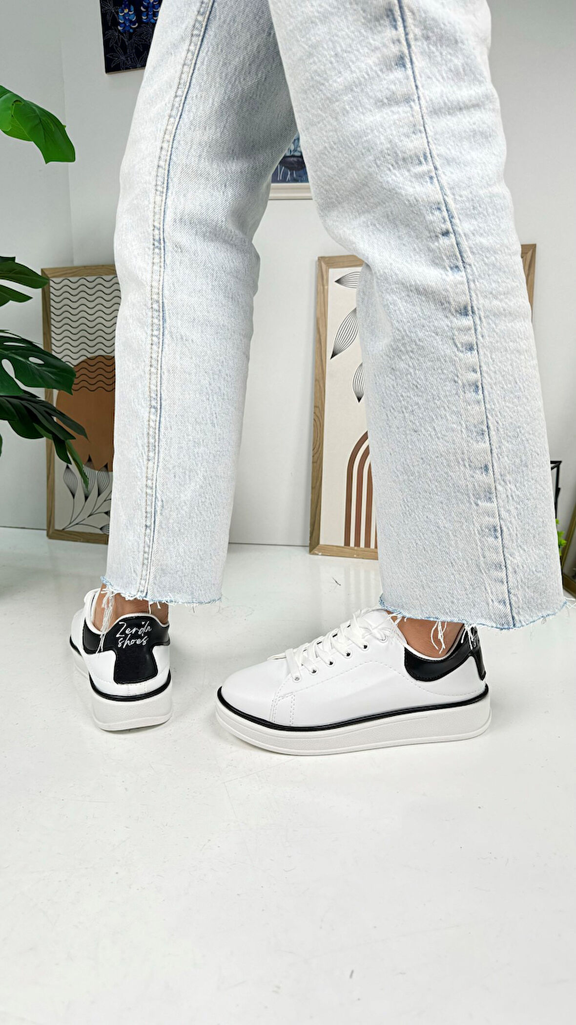 Günlük Kadın Sneaker Spor Ayakkabı Bağcıklı Rahat Hafif Kalın Tabanlı 525G