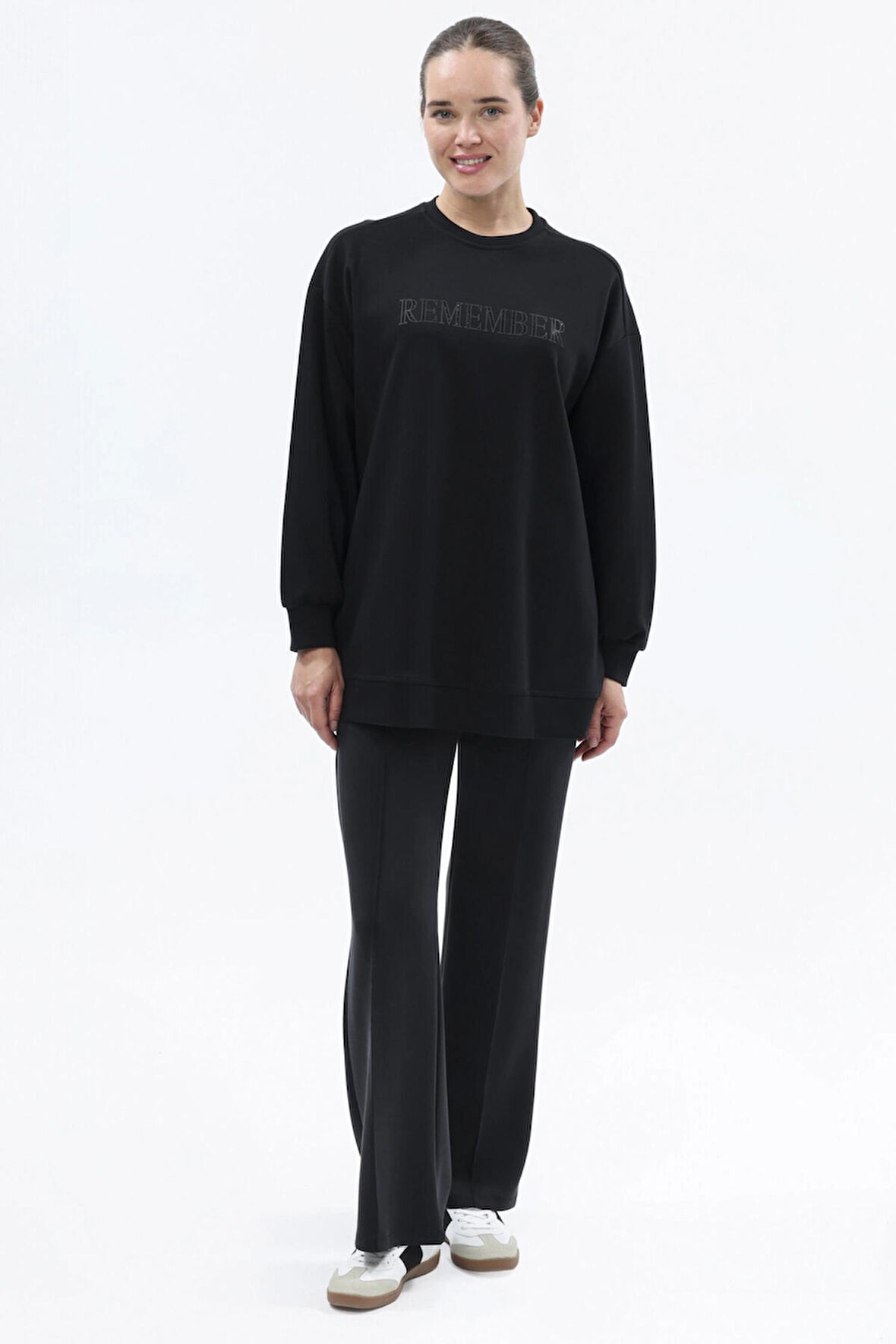 İkoll 0035782 Kadın Tonaton Baskı Ve Taşlı S-Shırt