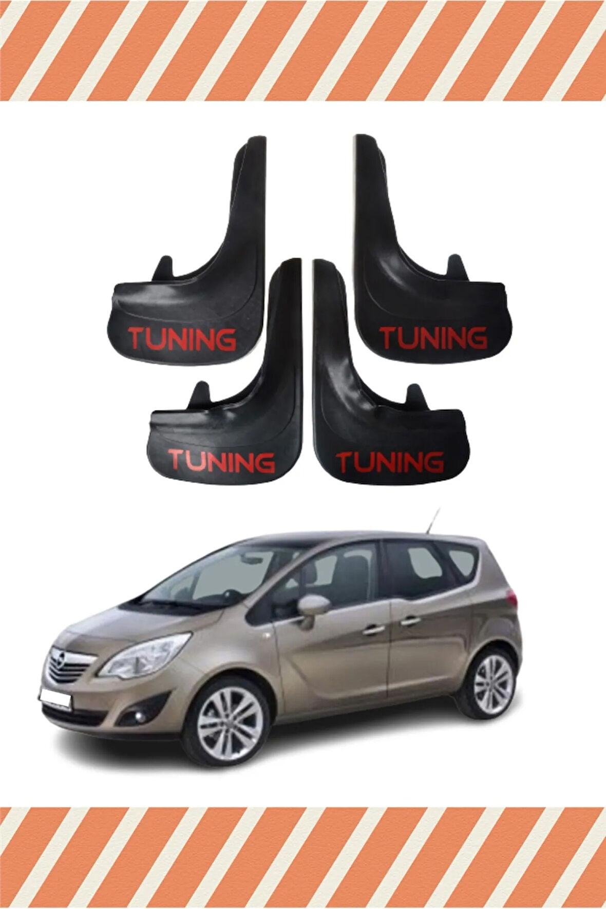 Opel Meriva Tuning yazılı 4’lü tozluk çamurluk paçalık sağlam ve uyumlu