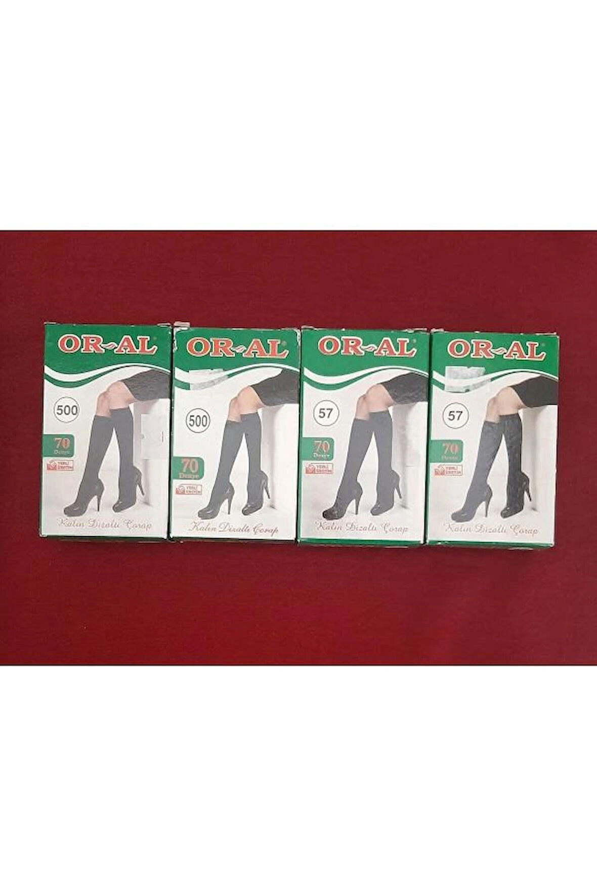 Kadın 70 Den Kalın Dizaltı Çorap 4'lü Paket Ten, Siyah