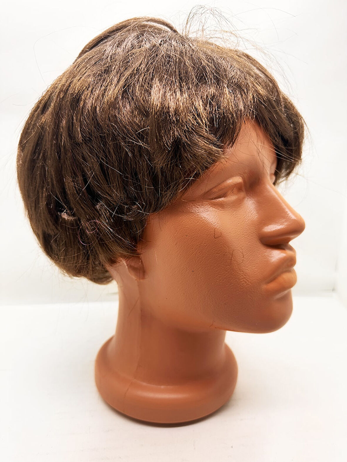 Kahve Renk Kısa Kesim İçi Astarlı Erkek Peruğu (5263)