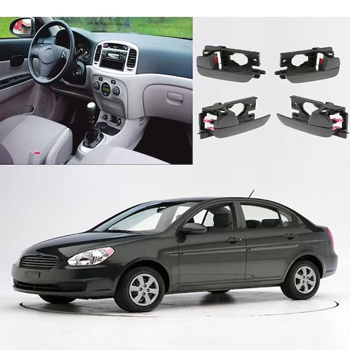 HYUNDAİ ACCENT ERA SAĞ+SOL ÖN VE ARKA İÇ KAPI AÇMA KOLU 2006-2011