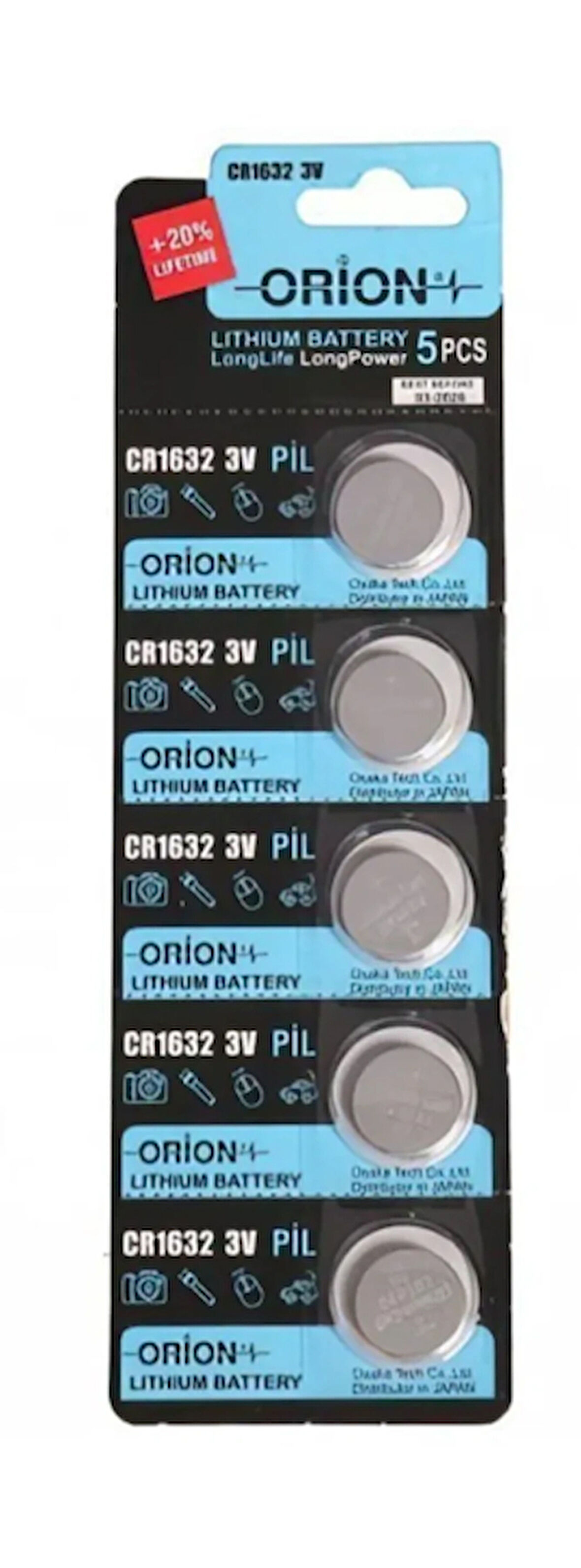 Orion Cr1632 3v Lityum Pil 5'li Paket