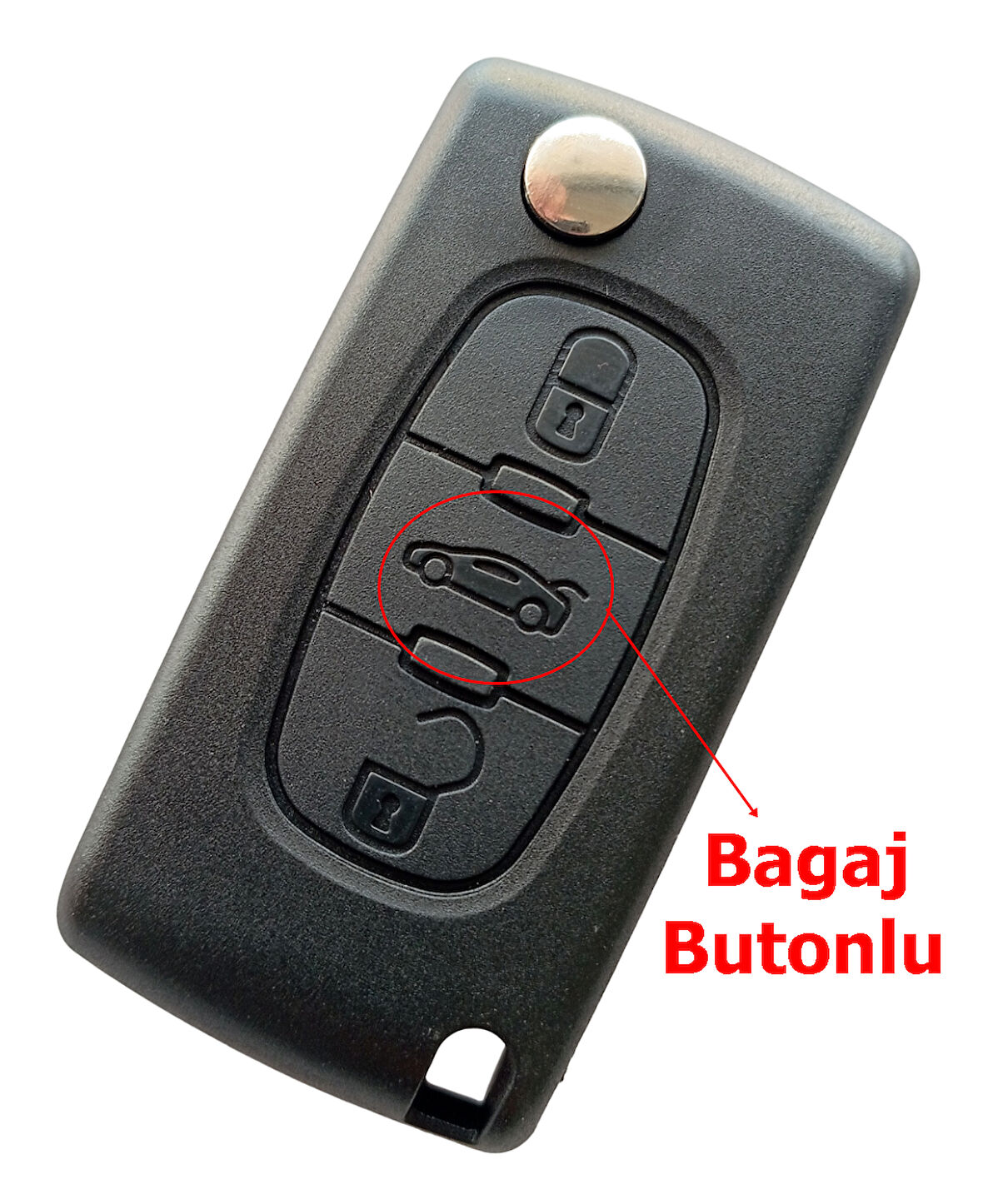 Peugeot Partner 207 208 308 407 508 3 Tuşlu Kumanda Anahtar Kabı Pil Yataksız Logolu