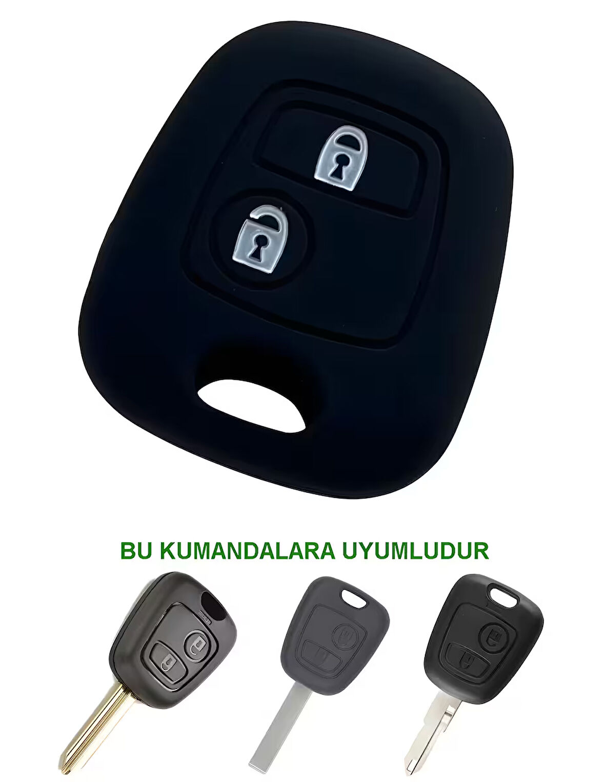 Peugeot 106 Partner Citroen C3 Berlingo Saxo Uyumlu Silikon Kumanda Anahtar Kılıfı Oto Anahtarlık