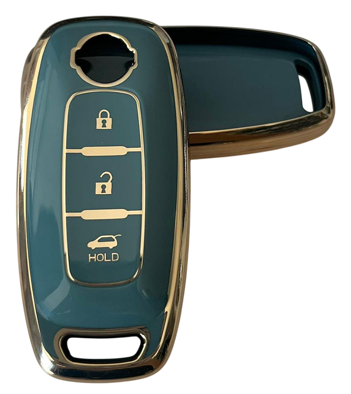Nissan Yeni Kasa Uyumlu Qashqai  X-Trail Juke Smart Kumanda Anahtar Kılıfı Oto Anahtarlık TURKUAZ
