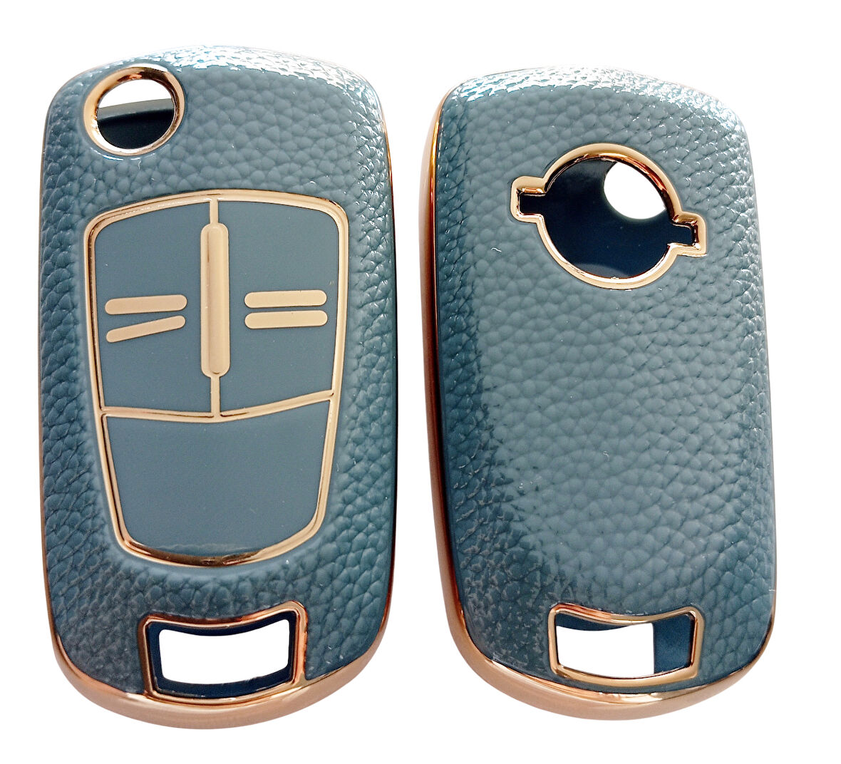 Opel Astra H Corsa D Meriva Uyumlu Anahtar Kumanda Kılıfı Oto Anahtarlık Deri Desenli TURKUAZ