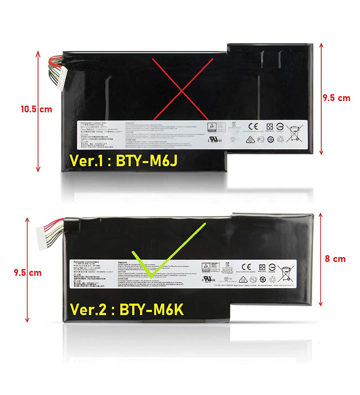 MSI BTY-M6K Notebook Batarya Laptop Pil