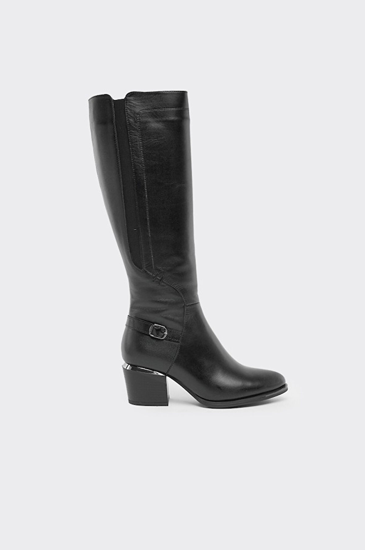 Hakiki Deri Fermuarlı Kadın Çizme