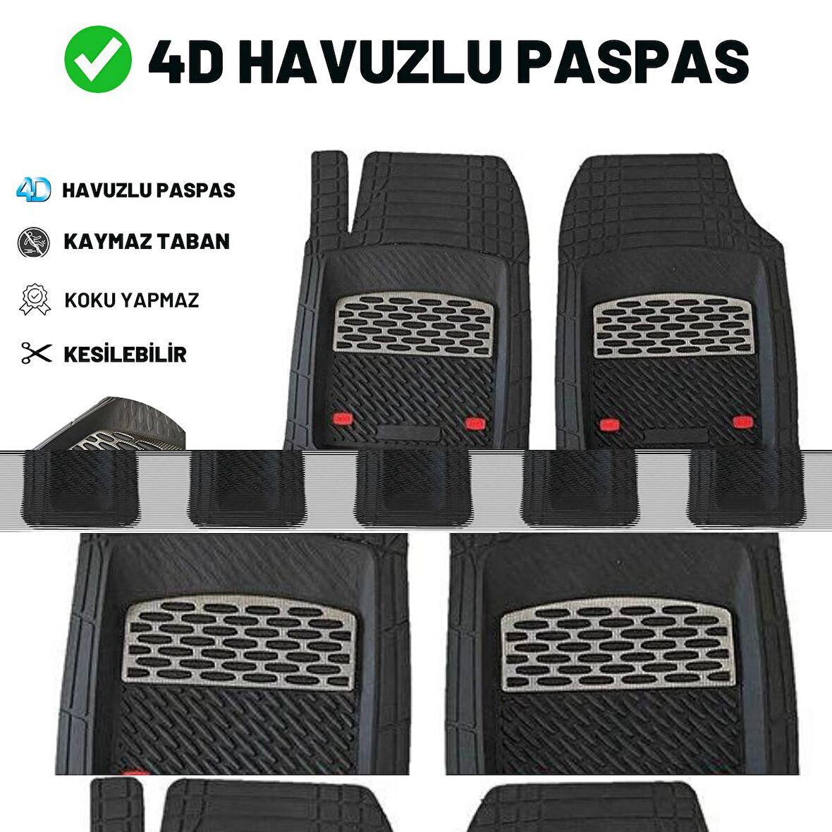 Bmw X3 2012 4d Havuzlu Üniversal Yeni Nesil Pro Paspas Siyah - Gri