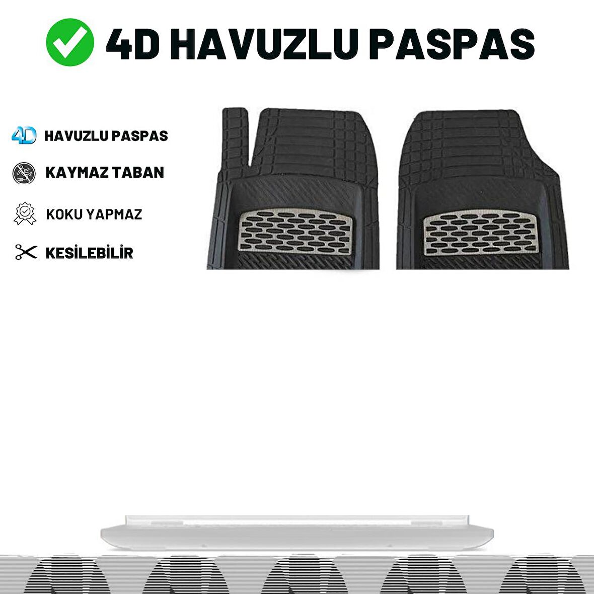 Audi A6 C8 Sedan 2019 4d Havuzlu Üniversal Yeni Nesil Pro Paspas Siyah - Gri