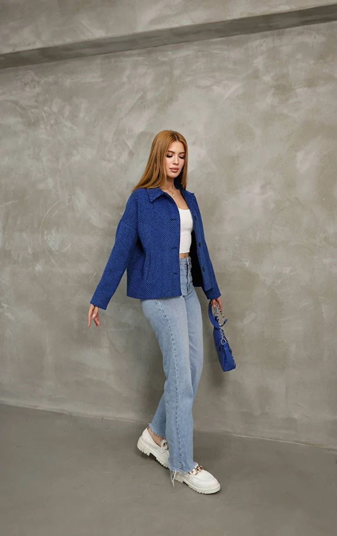 Dalida Balıksırtı Kaşe Ceket TNS-4429