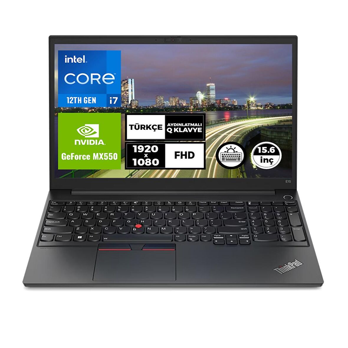 Lenovo ThinkPad E15 Gen 4 i7-1255U 24GB 1TB+1TB SSD 2GB MX550 15.6" FHD Freedos Taşınabilir Bilgisayar 21E6004TTX025