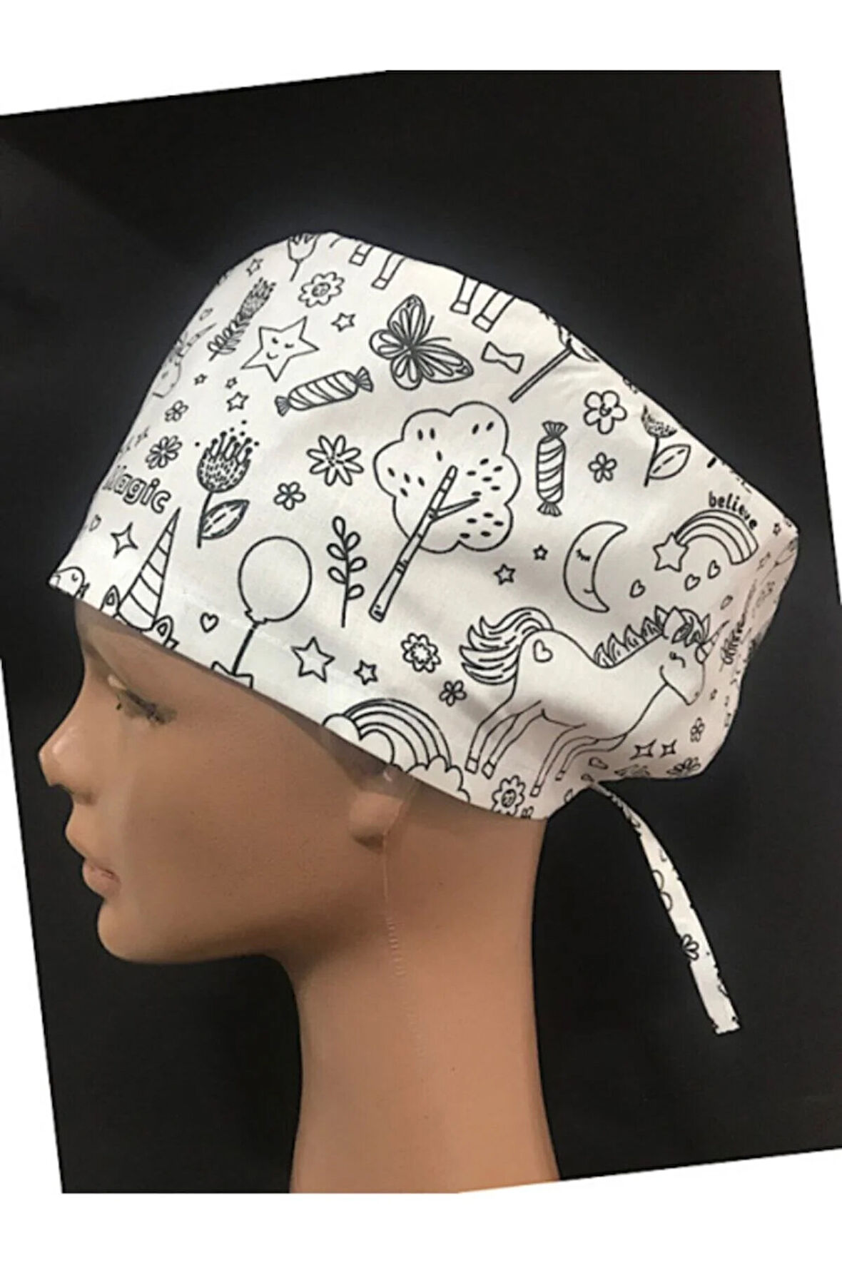 Cerrahi Bone Lastikli Ve Bağcıklıdır Doktor Hemşire Bonesi